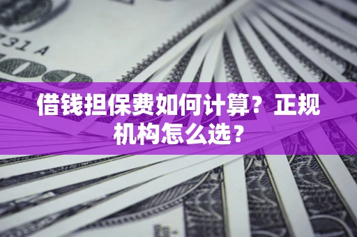 北京借钱担保费如何计算？正规机构怎么选？