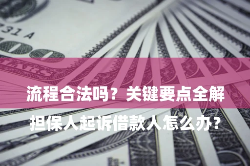 北京

担保人起诉借款人怎么办？流程合法吗？关键要点全解析